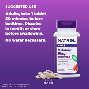 Natrol Fast Dissolve Melatonin 10 Mg, Melatonin Supplements 200 Day Supply