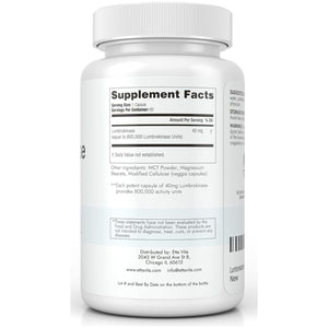 Potent Lumbrokinase Supplement 40Mg Lumbrokinase Enzymes Capsules for Energy Support, Digestion, Detox, Cognition & Gut Health