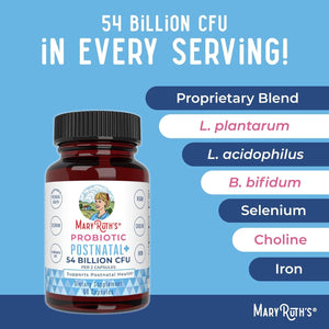 Maryruth Organics Postnatal Probiotics for Breastfeeding Women | 54 Billion CFU | Non-Gmo | Vegan | 30 Servings