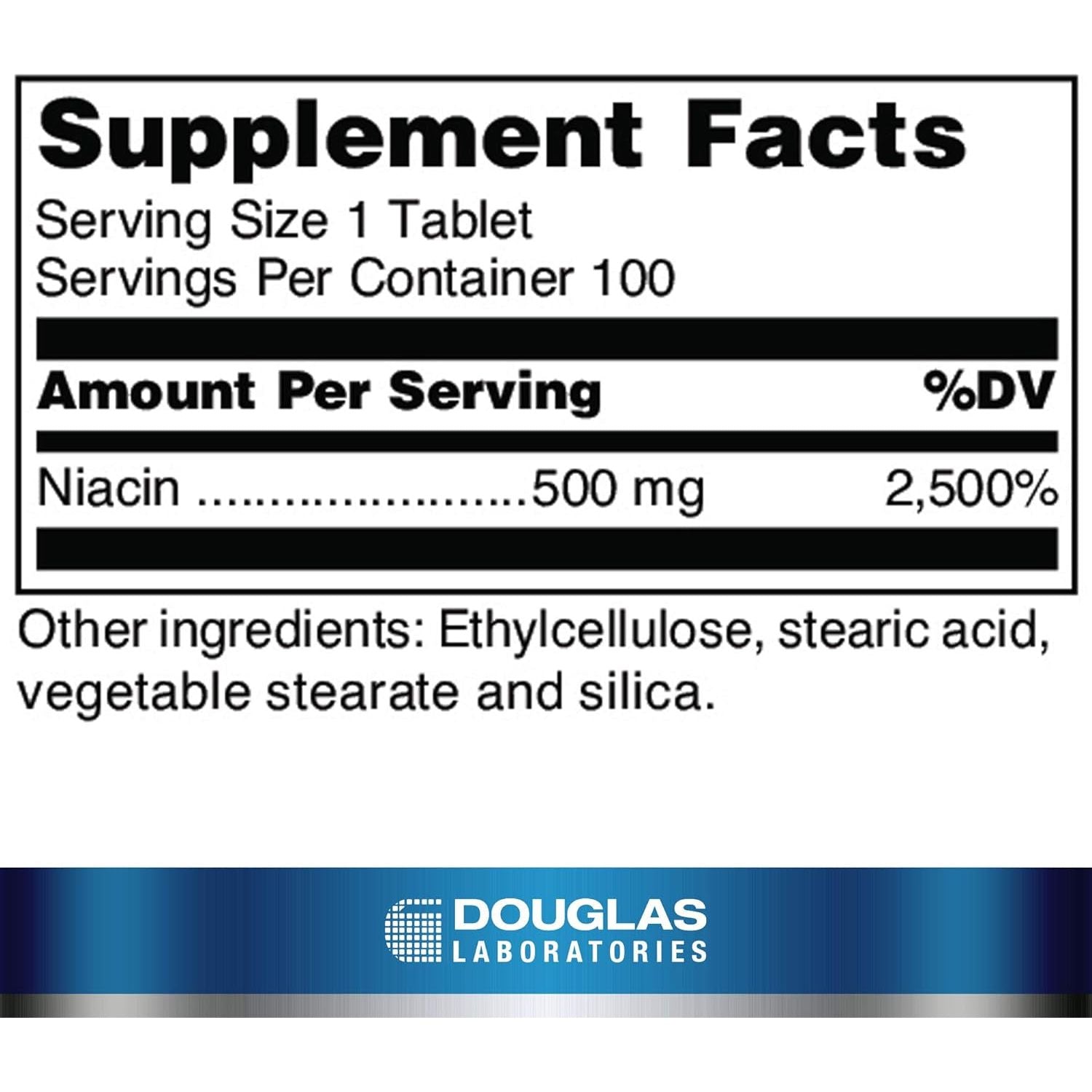 Douglas Laboratories Niatab 500 | High Potency Niacin to Support Cardiovascular Health | 100 Tablets