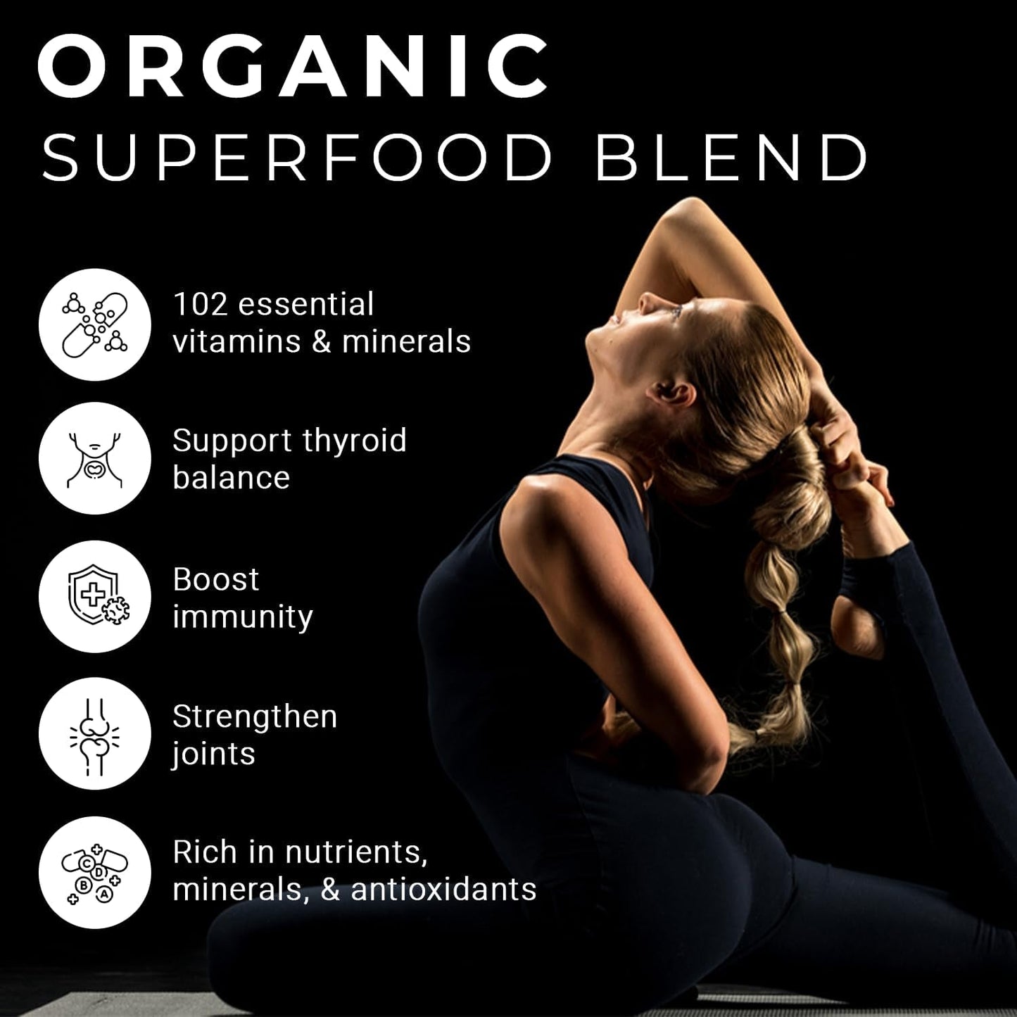 ACEWORKZ USDA Organic Irish Sea Moss Capsules, Burdock Root & Bladderwrack with Bioperine (60 Capsules)