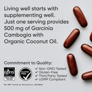 Sports Research Garcinia Cambogia Extract (60% HCA) with Extra Virgin Organic Coconut Oil (180 Softgels)