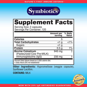 Symbiotics Colostrum 240Ct Vegetable Capsules - Immunity Support