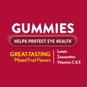 Ocuvite Vitamin & Mineral Supplement for Eye Health Adult Gummies, Contains Lutein & Zeaxanthin, Mixed Fruit, 60 Count