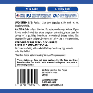 Stonehenge Health Dynamic Brain Supplement for Memory Acquisition, Retention, & Recall