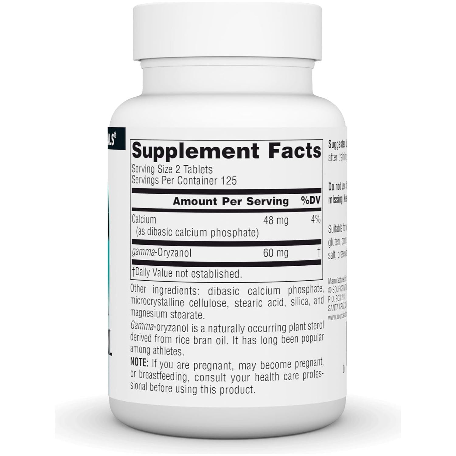 Source Naturals Gamma Oryzanol, Athletic Series Dietary Supplement, 30 MG - 250 Tablets