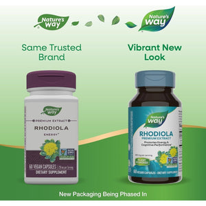 Nature'S Way Rhodiola Premium Extract 250 Mg, Supports Energy & Cognitive Performance 60 Capsules
