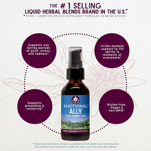 Wishgarden Herbs Emotional Ally - Supports Emotional Grounding, 4Oz