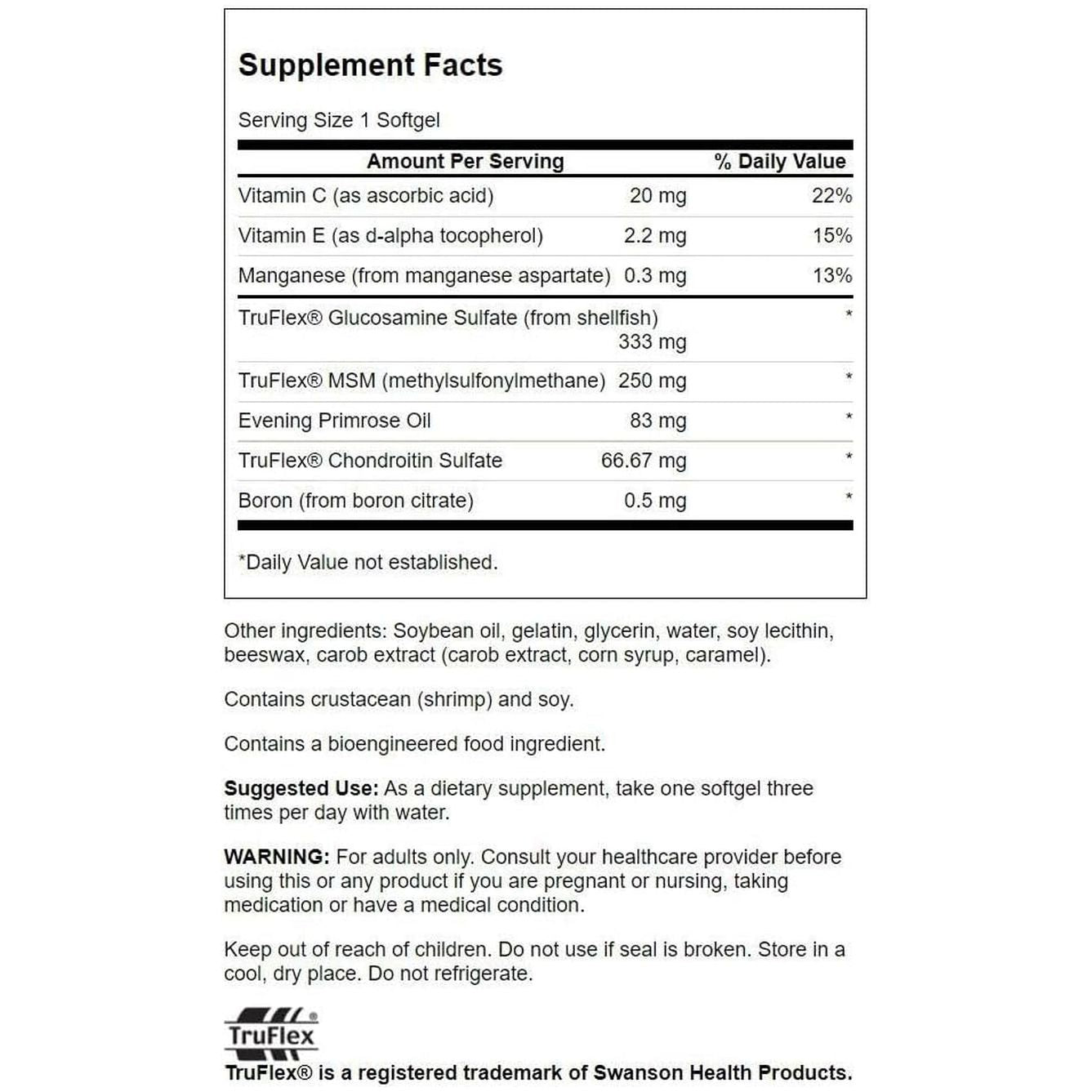 Swanson Joint Care - Featuring Truflex 120 Sgels