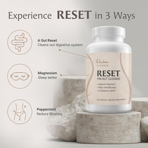 Paulina FITNESS Reset Overnight Digestive Aid, Bloating Relief, & Gut Health Supplement 90 Capsules.