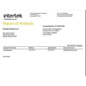Serrapeptase 240,000 SPU Max Potency Proteolytic Enzyme for Sinus, Respiratory and Joint Health by Double Wood (120Capsules)