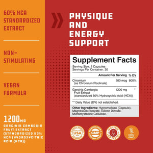 Strong Garcinia Cambogia Extract Capsules with 60% HCA - 60 Count