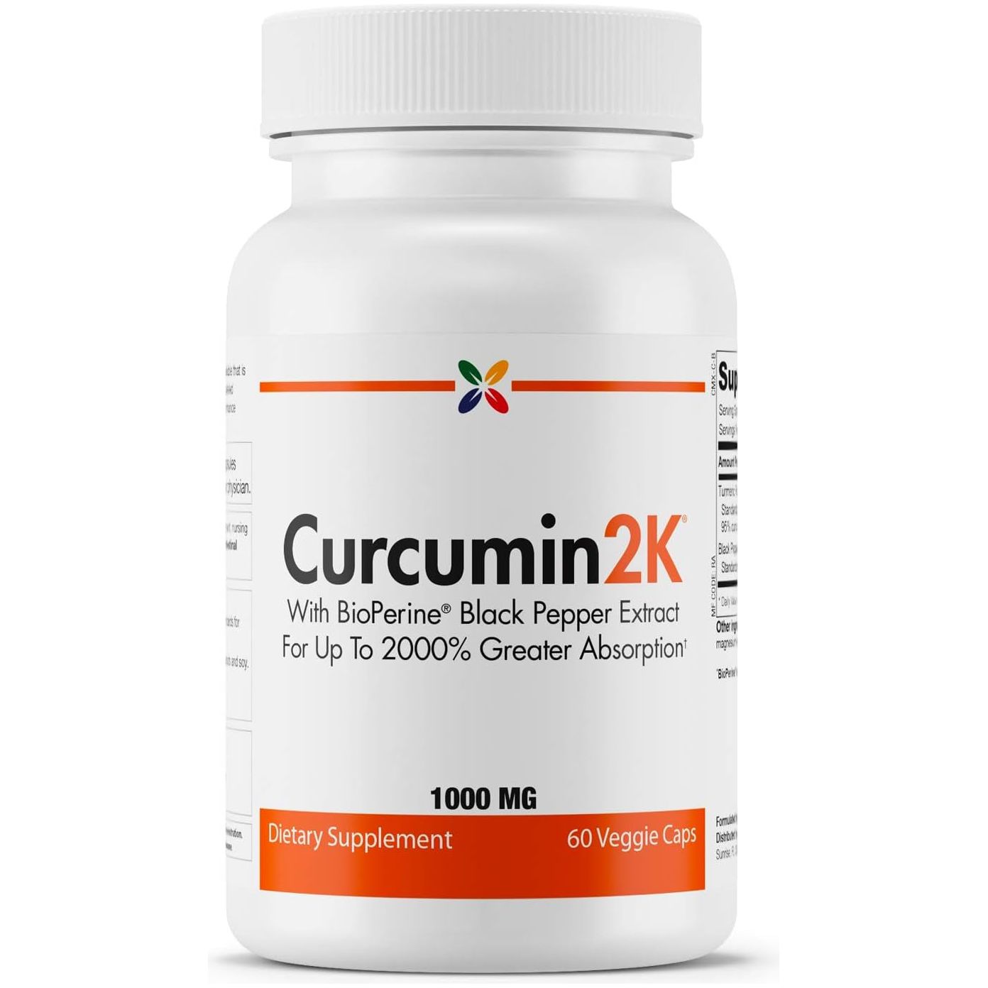 Stop Aging Now - Curcumin2K Formula with Bioperine Black Pepper Extract - 60 Veggie Caps