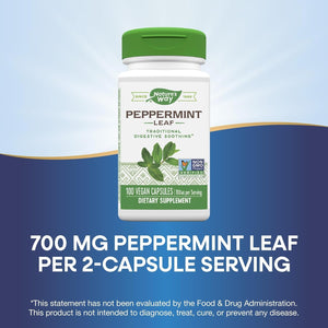 Nature'S Way Premium Herbal Peppermint Leaf, Traditional Digestive Soothing and Discomfort Support* (700 Mg/50 Servings)