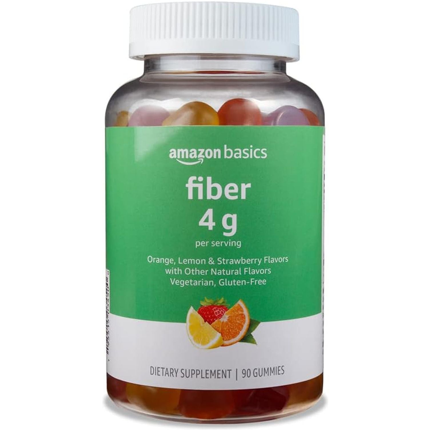 Amazon Basics Fiber 4G Gummy - Digestive Health, Supports Regularity 90 Gummies