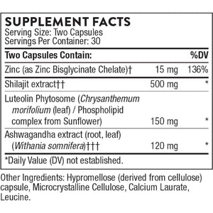 THORNE Advanced Testosterone Support for Men - with Ashwagandha, Shilajit & Zinc - Soy, Gluten & Dairy Free - 60 Capsules