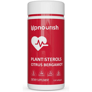 Upnourish Citrus Bergamot, Plant Sterols and Stanols Supplement, Heart Health Support 120 Softgels