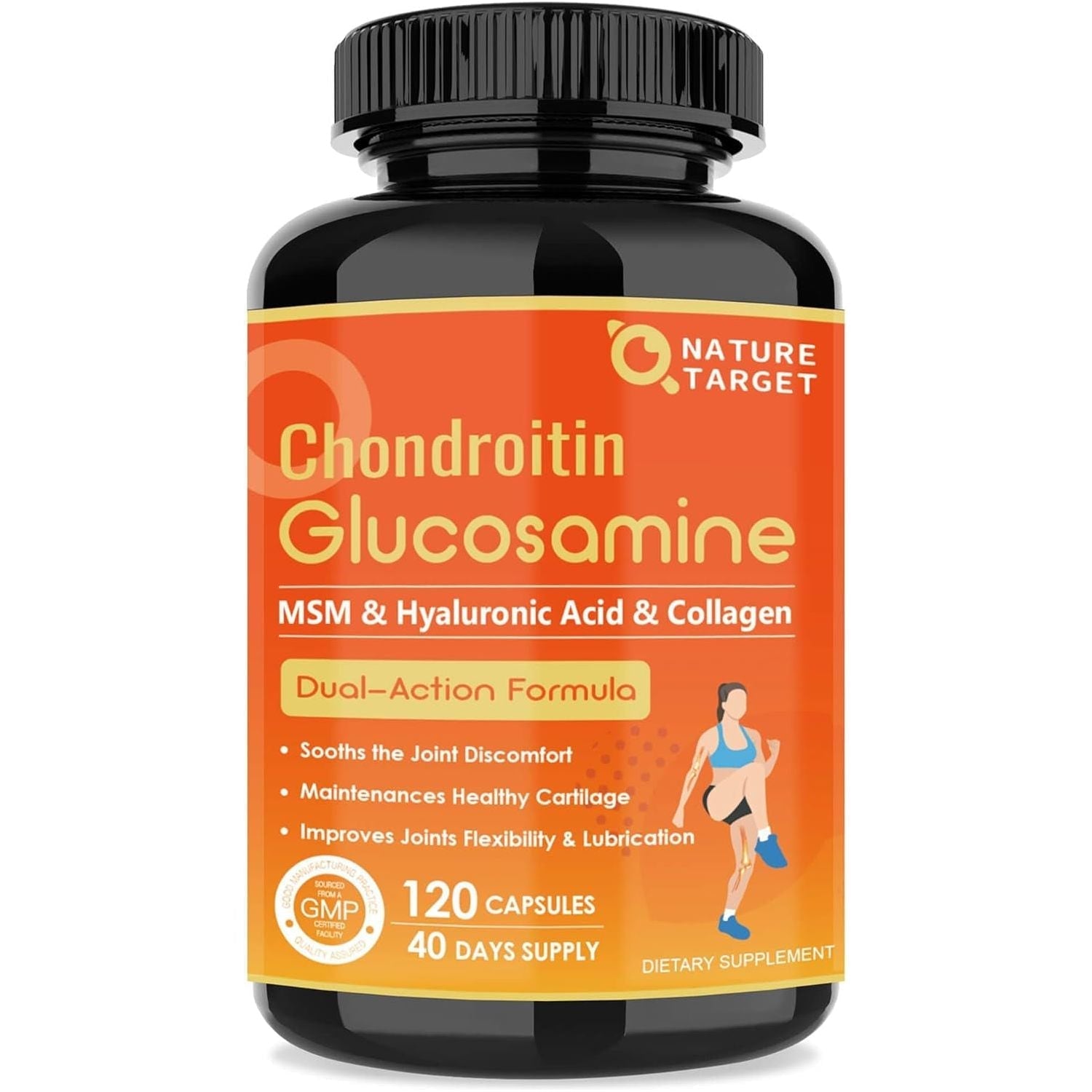 NATURE TARGET Glucosamine Chondroitin Joint Support Supplement - 120 Caps