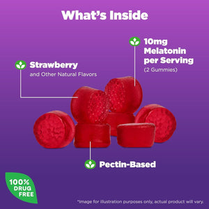 Natrol Melatonin Gummies, Sleep Support for Adults, 10 Mg Melatonin Supplement for Sleeping, 140 Gummies