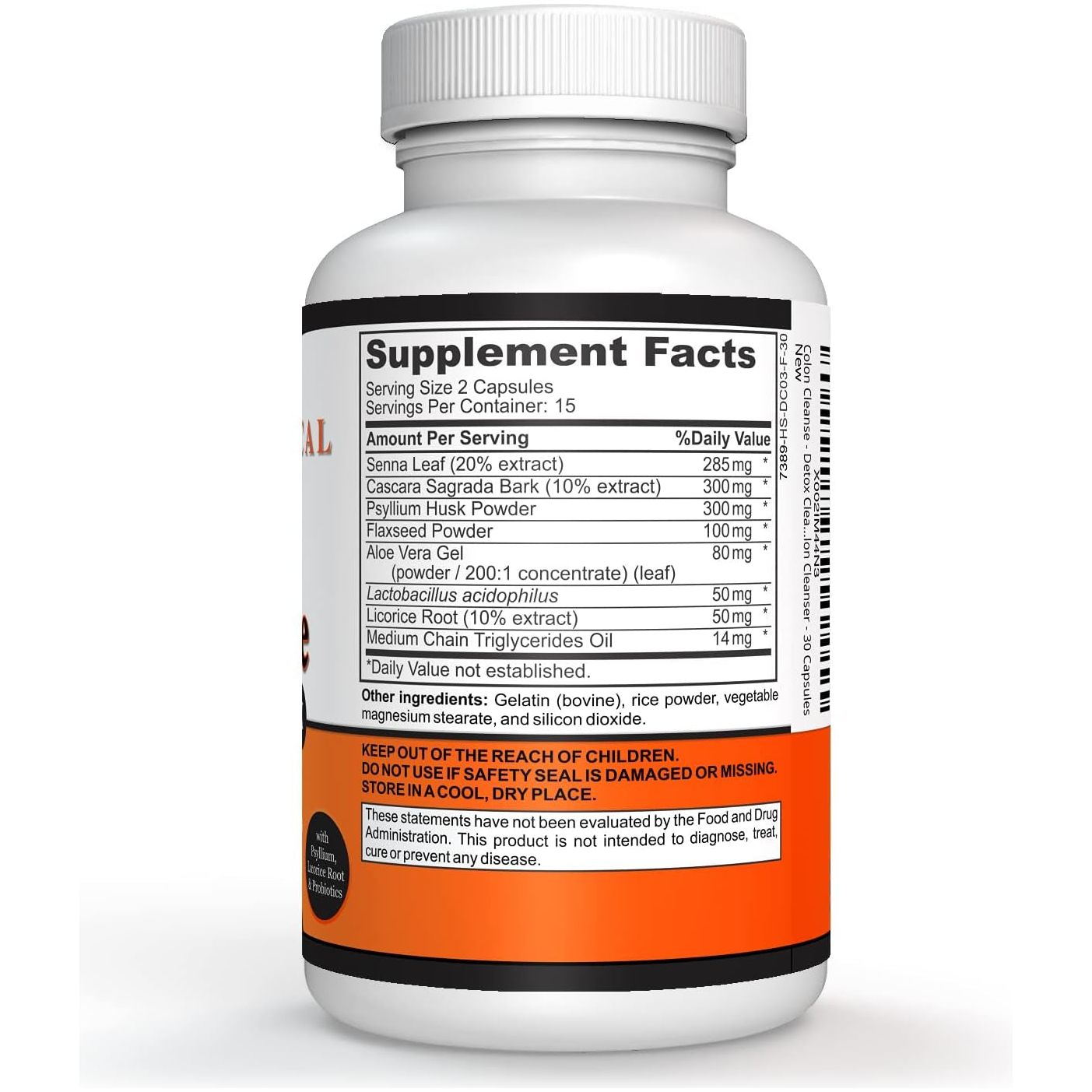 1 Day Colon Cleanse - Detox Cleanse - Bowel Cleanse & Laxative (30 Capsules)