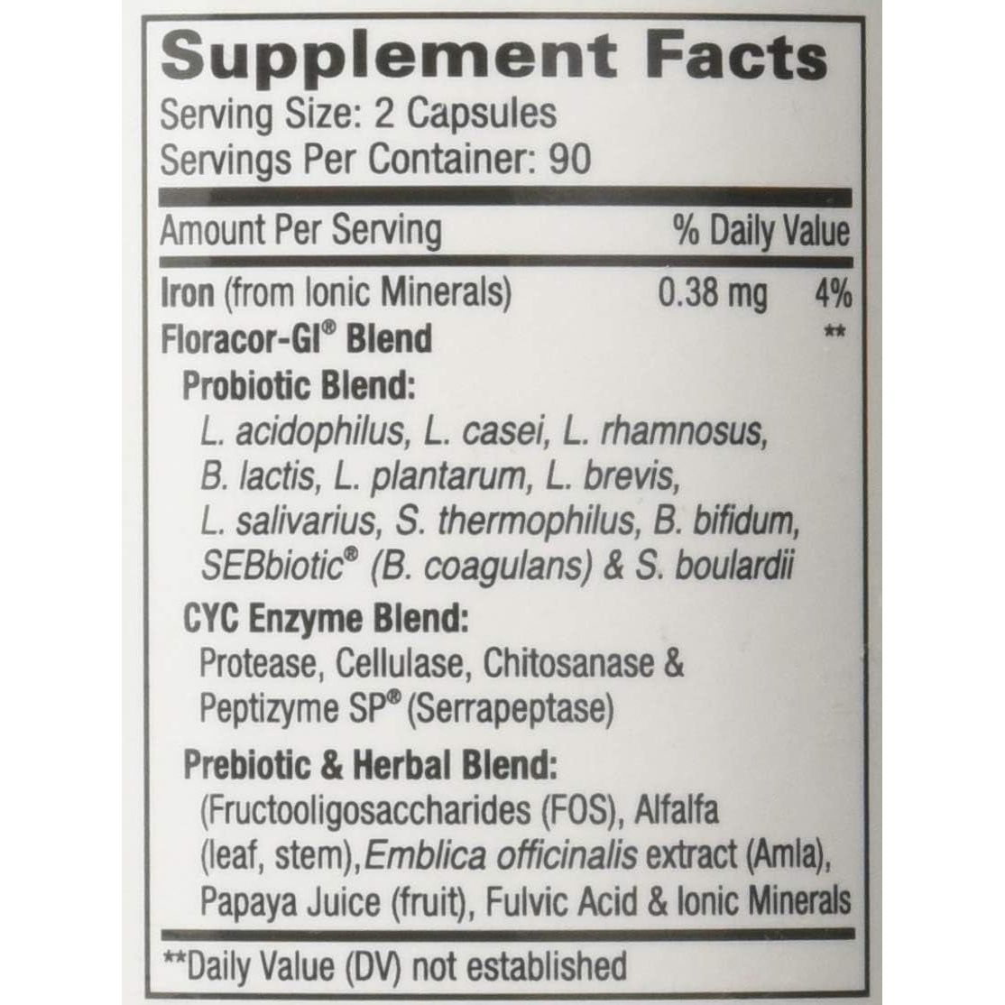 Floracor-Gi Candida Cleanse, Probiotic and Enzyme Support Formula 180 Capsules