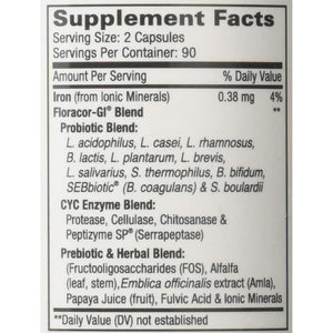 Floracor-Gi Candida Cleanse, Probiotic and Enzyme Support Formula 180 Capsules