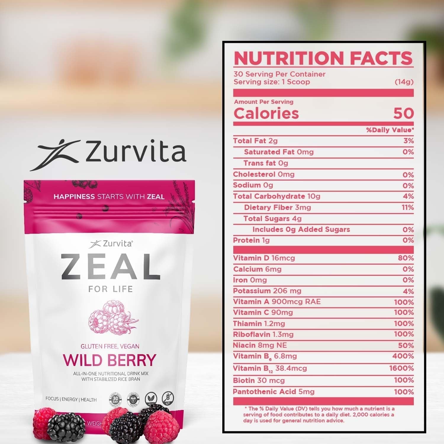 Zurvita - Zeal for Life 30-Day Wellness Bag for Vitality, Immunity, & Overall Wellness - 420 Grams