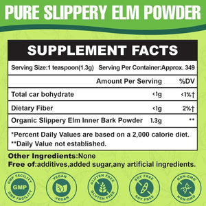 Slippery Elm - Natural Herbs Helps Soothe the Throat and Coughing & Digestive, Diarrhea - 1 Lbs (349 Servings)