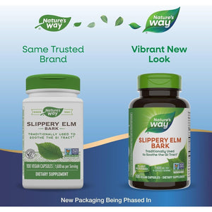 Nature'S Way Slippery Elm Bark, Traditional Support to Soothe the GI Tract*, Vegan, 100 Capsules