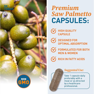Dr. Tobias Saw Palmetto Supplement, Supports Urinary Health, Hormonal Balance, Prostate Health, & Hair Vitality, (500Mg,100 Servings)