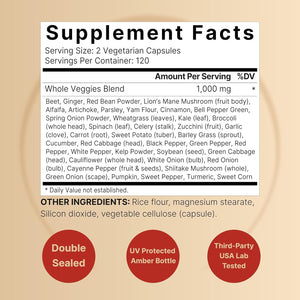 Fruit and Veggies Supplement – 480 Total Vegetarian Capsules | Balance of Natural 40 Whole Fruits & Veggies Blend | Fresh Superfood Formula with Vitamins and Minerals – Non-Gmo