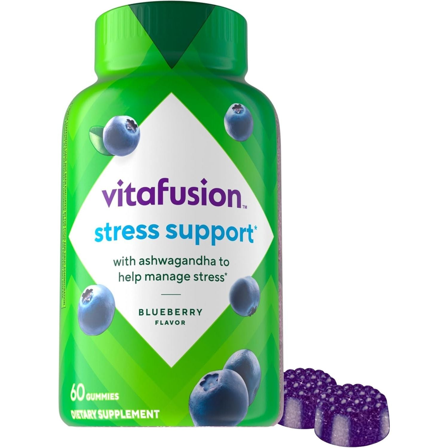 Vitafusion Ashwagandha Gummies –Clinically Shown Adaptogen Sensoril Ashwagandha 125Mg– Help Manage Stress 60 Count