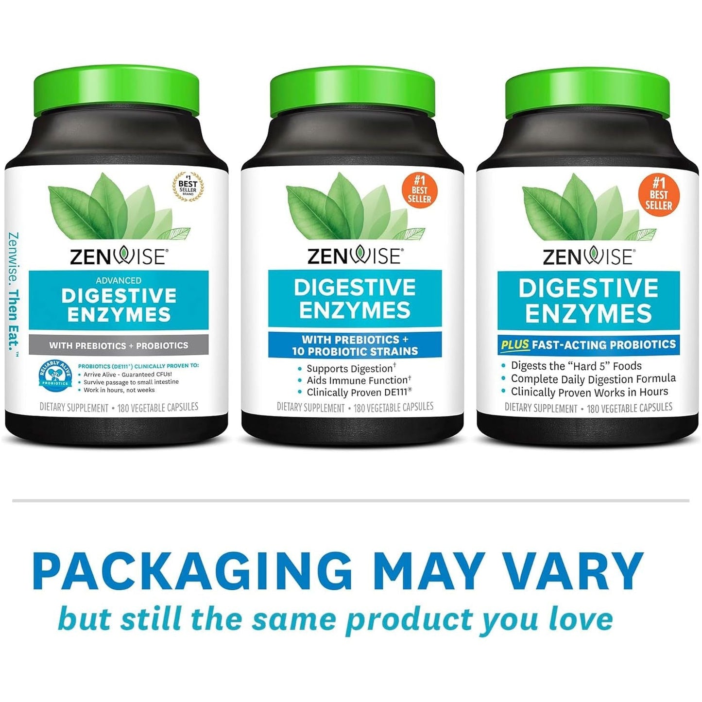 Zenwise Health Digestive Enzymes for Gut Health - for Digestive Health and Bloating Relief -180 Count