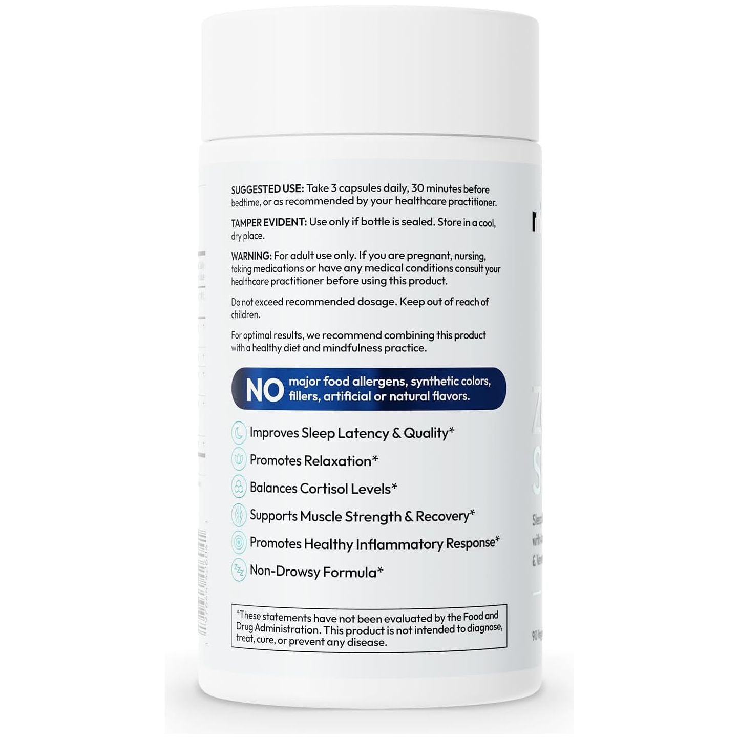 Zenful Sleep Supplement - Promotes Relaxation & Sleep Quality | 30 Servings (90 Capsules)