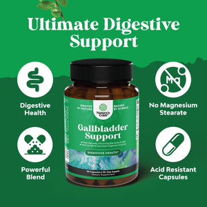 Gallbladder Support Digestive Enzymes with Ox Bile for Gallbladder & Pancreas Cleanse, Detox & Repair - 90 Capsules