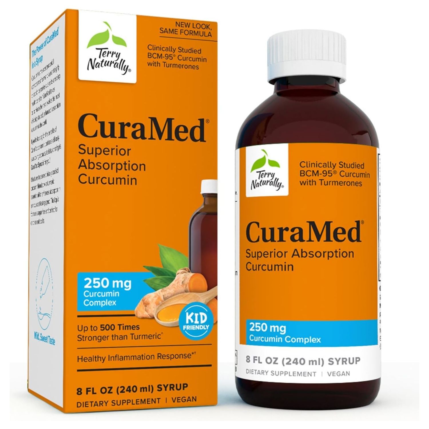 Terry Naturally Curamed Syrup - 8 Fl Oz - 250 Mg Superior Absorption Curcumin Complex - 48 Servings