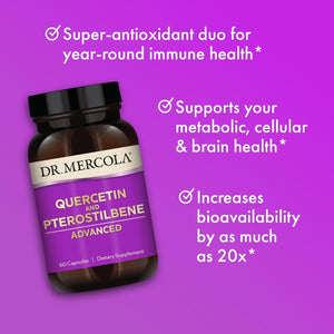 Dr. Mercola Quercetin and Pterostilbene Advanced - Supports Lung and Immune Health 30 Servings