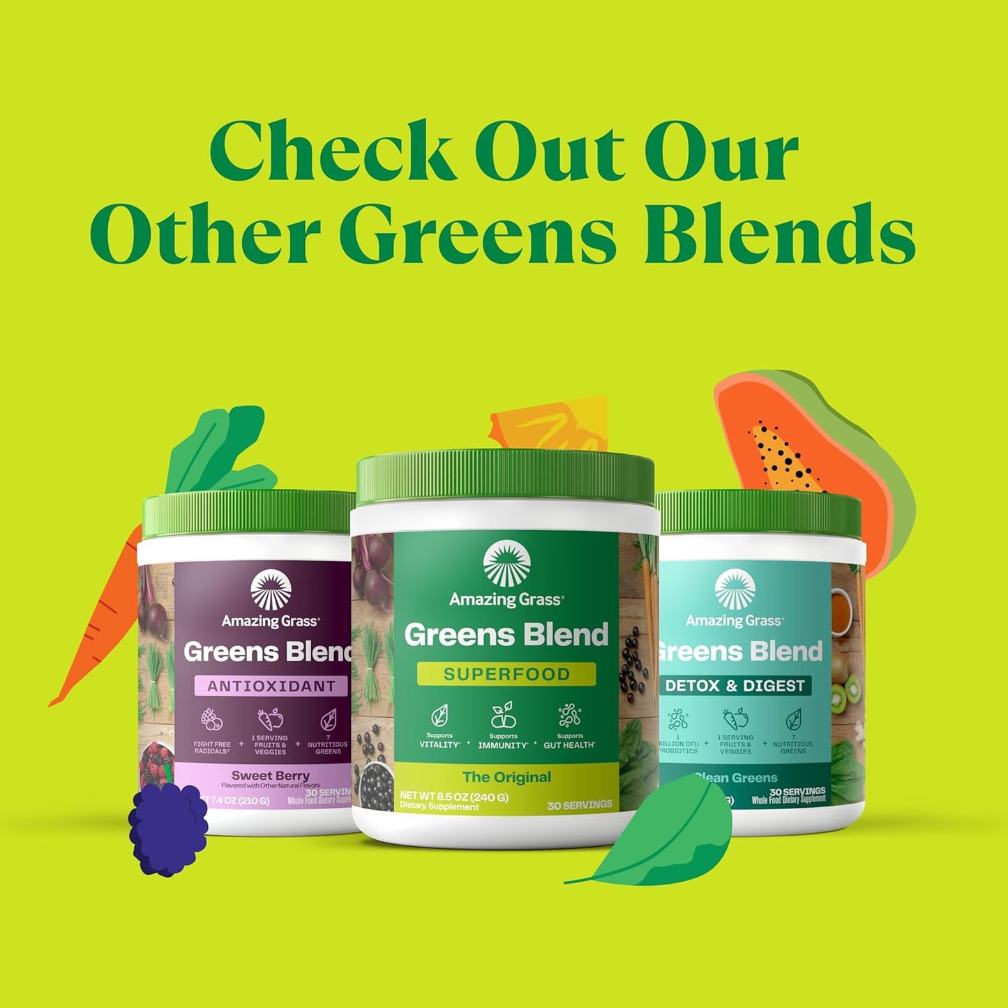 Amazing Grass Kidz Superfood: Organic Greens, Fruits, Veggies, Beet Root Powder & Probiotics for Healthy Kids, 30 Servings