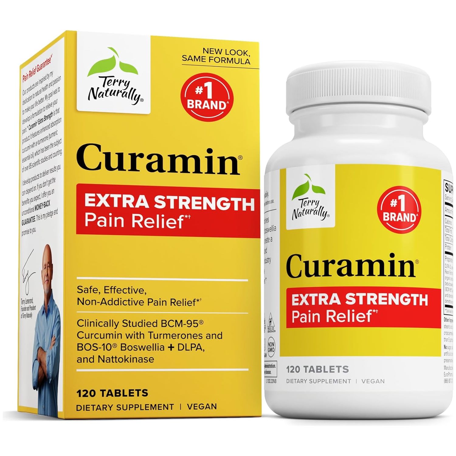 Terry Naturally Curamin Extra Strength - Non-Addictive Pain Relief Supplement 40 Servings