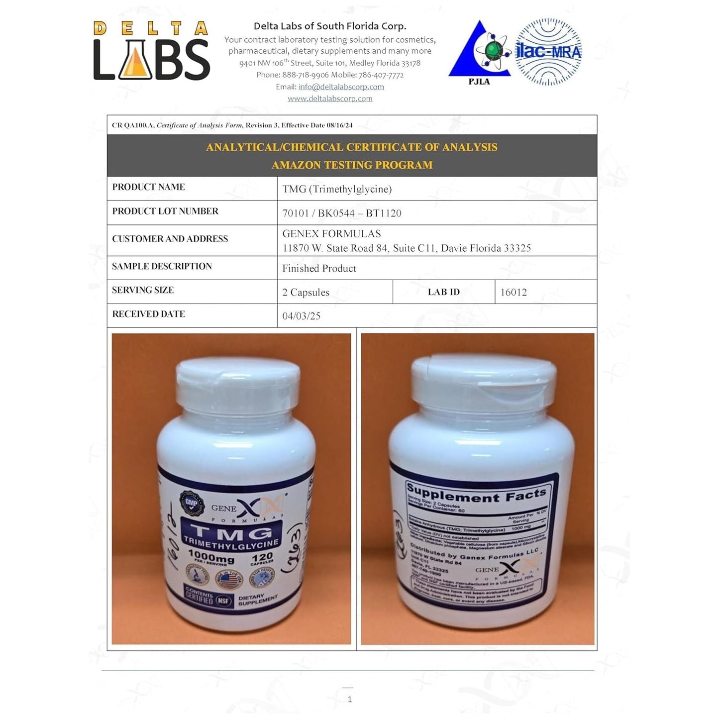 Genex Formulas 1000Mg TMG Supplements - Liver Supplement for Healthy Homocysteine Levels (120 Capsules)