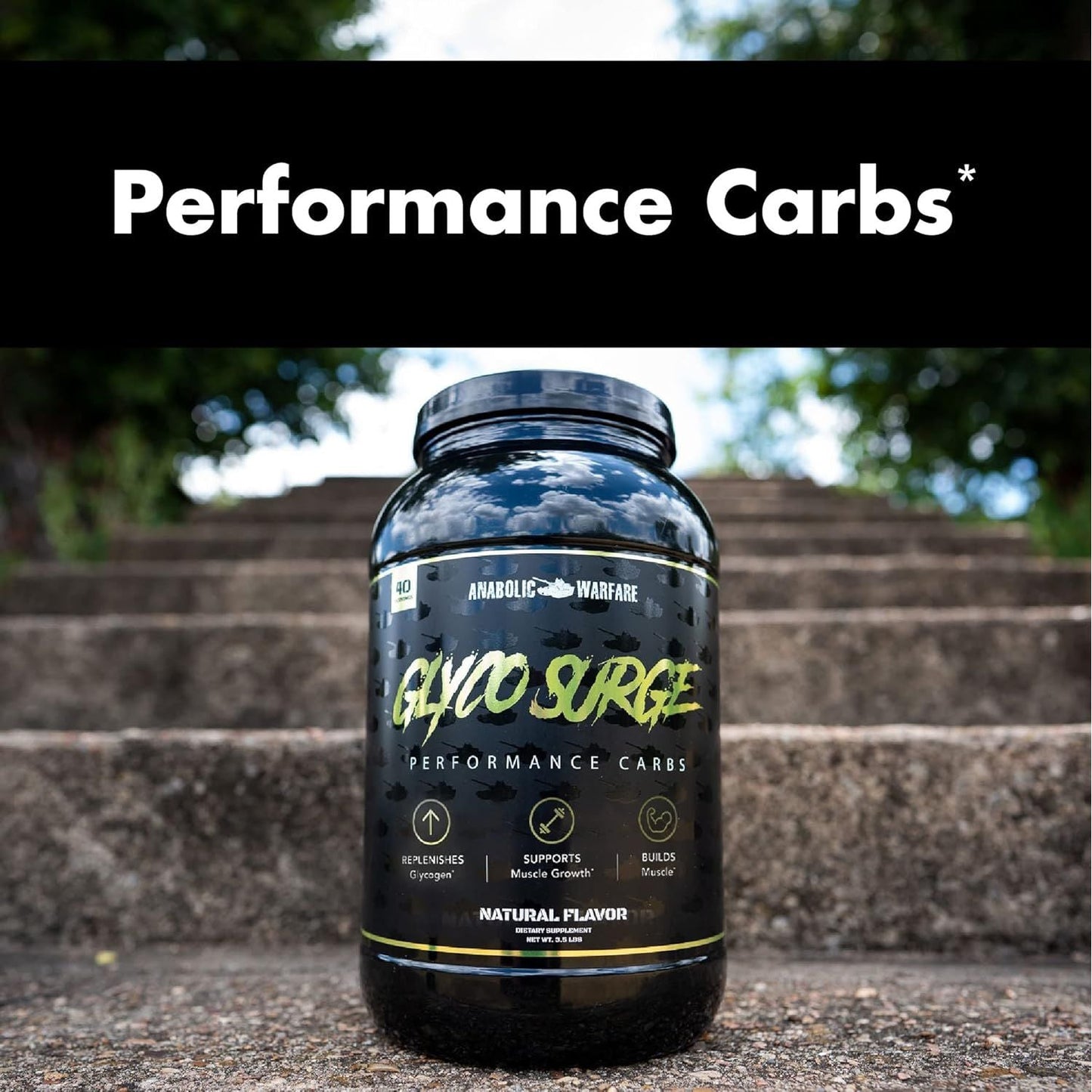 Anabolic Warfare Glyco Surge - Glycogen Supplement Performance Carbs to Help Lean Muscle Growth (40 Servings)