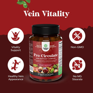Vein Support Supplements for Spider & Varicose Veins and Improved Flow (1 Month Supply)