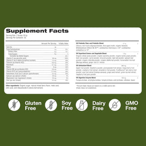 Vitahustle ONE Superfood Super Greens Powder with Prebiotics + Probiotics, Reduce Bloating, Detox, Gut Health (25 Servings)