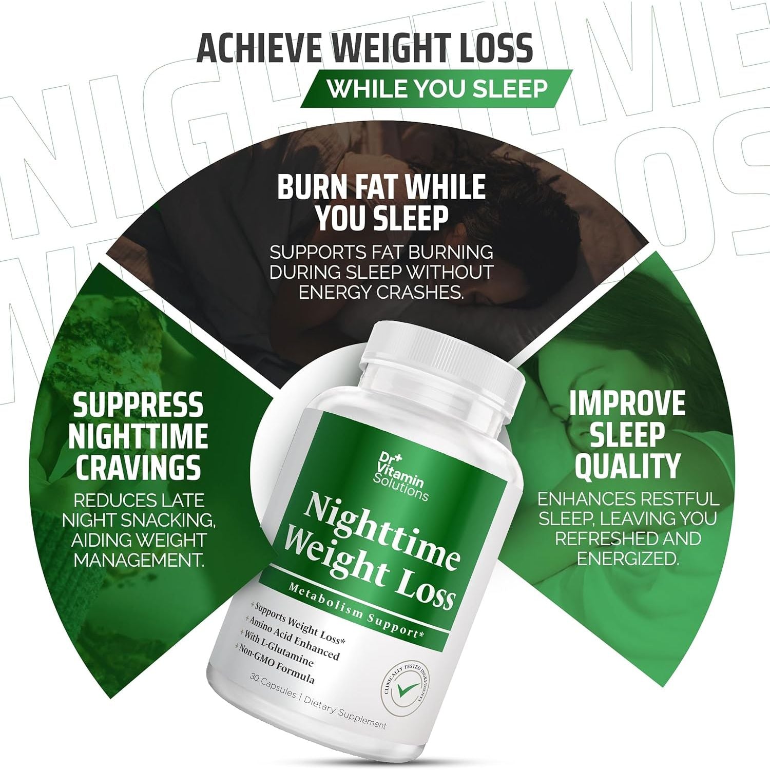 DR. Vitamin Nighttime Fat Burner Supplements - Appetite Suppressants for Weight Loss - 30 Count