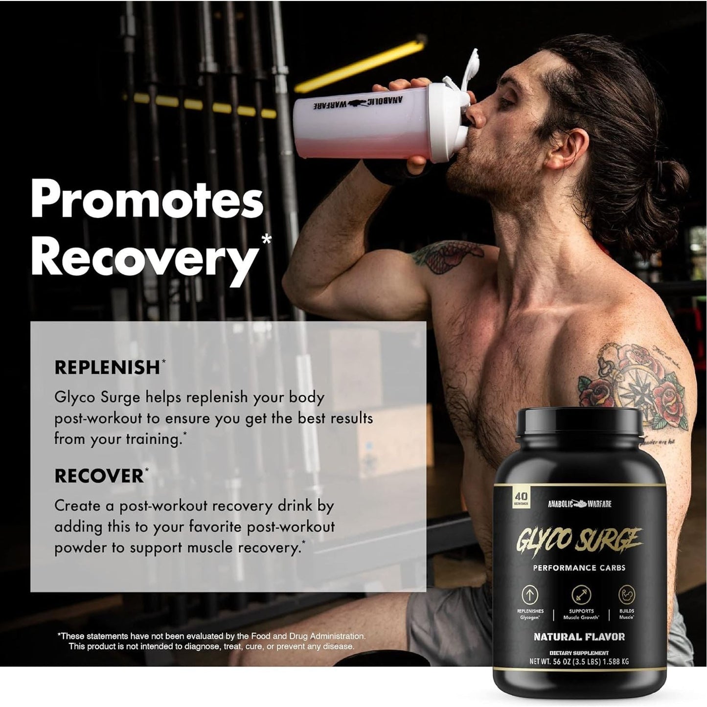 Anabolic Warfare Glyco Surge - Glycogen Supplement Performance Carbs to Help Lean Muscle Growth (40 Servings)