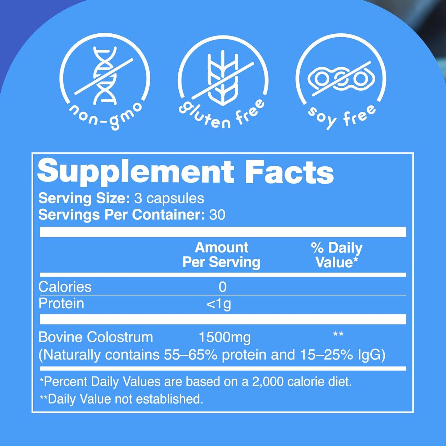 Zena Nutrition Bovine Colostrum Capsules Supplement for Gut Health, Immune & Digestive Support 90 Capsules