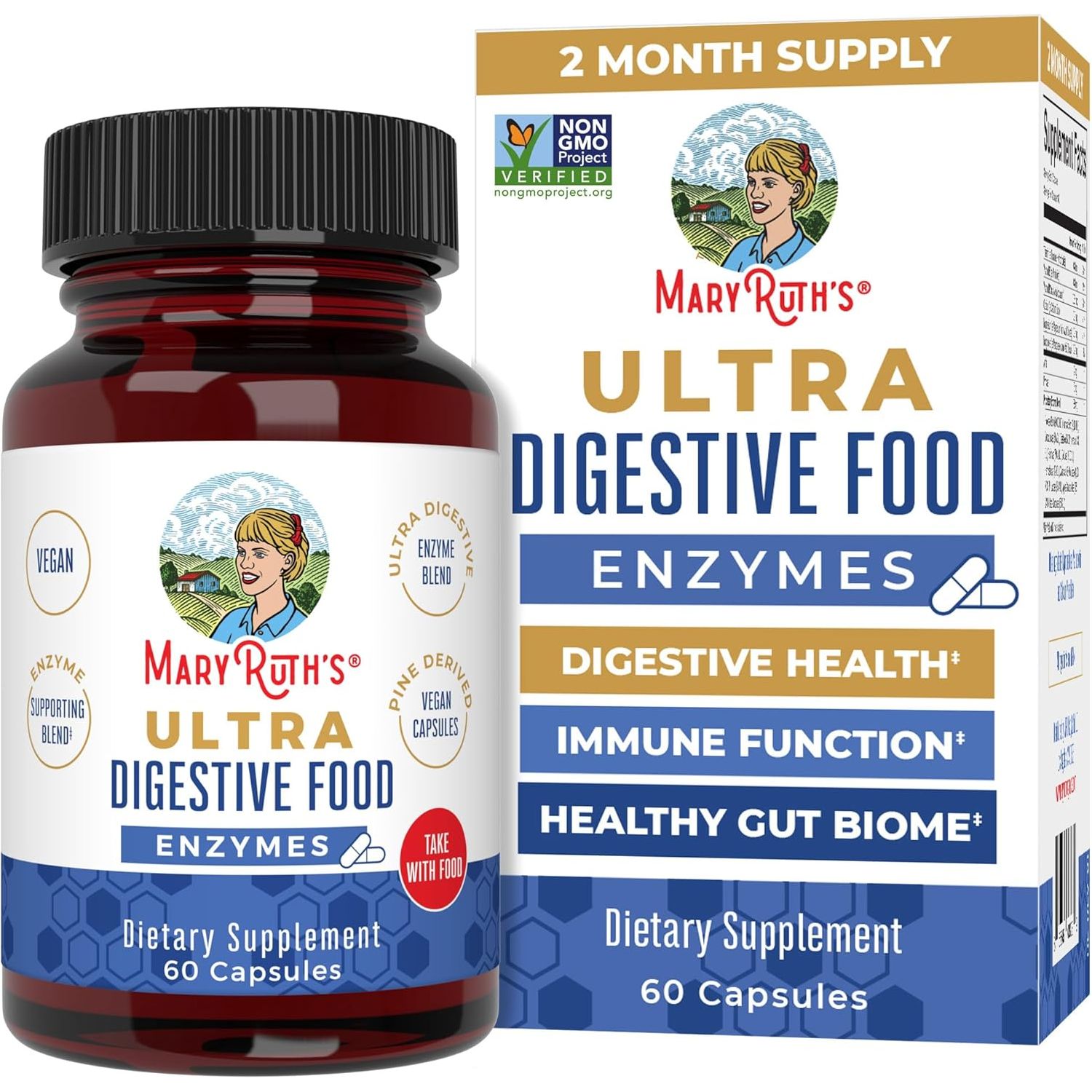 Maryruth Organics Ultra Digestive Enzymes Capsules for Gut Health Support | 60 Count