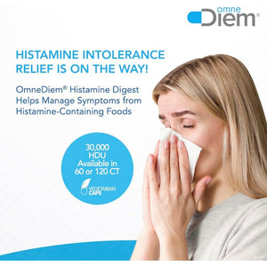 Omne Diem Histamine Digest DAO 30,000 HDU - 120 Caps - Histamine Neutralizing Enzyme - Relieve Histamine Intolerance with Diamine Oxidase