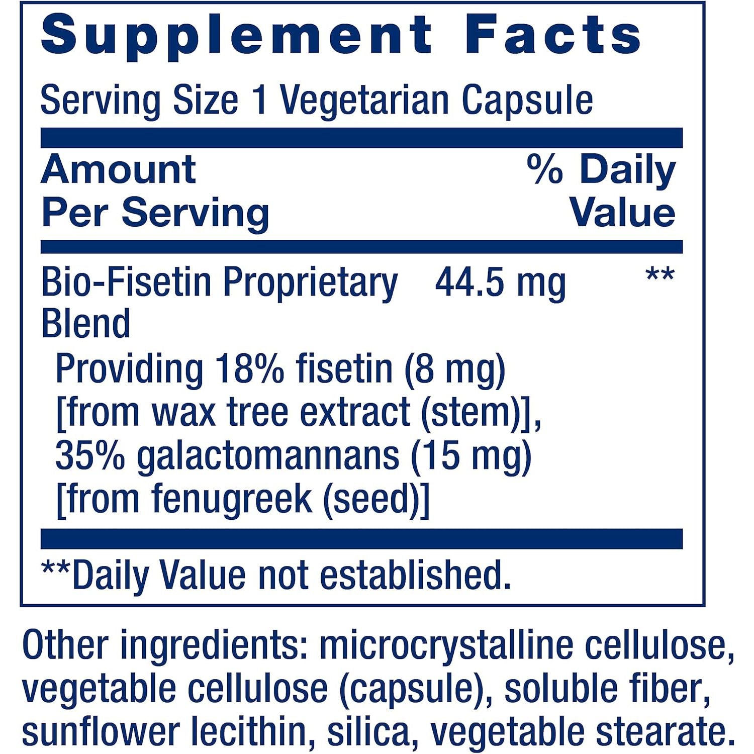 Life Extension Bio-Fisetin, Cellular Health, Cognitive Health, Longevity, 30 Vegetarian Capsules