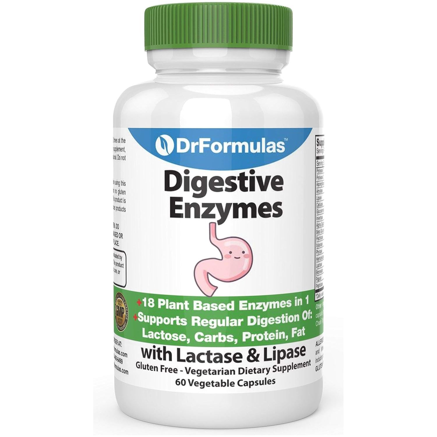 Drformulas Digestive Enzymes for Bloating Relief, Gas, Lactose Intolerance 60 Capsules